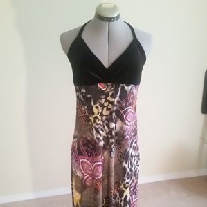 Paisley and Animal Print Maxi Dress